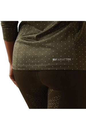 Ariat Women's Sunstopper 2.0 1/4 Zip Baselayer - Beetle Dot Lifestyle Clothing 