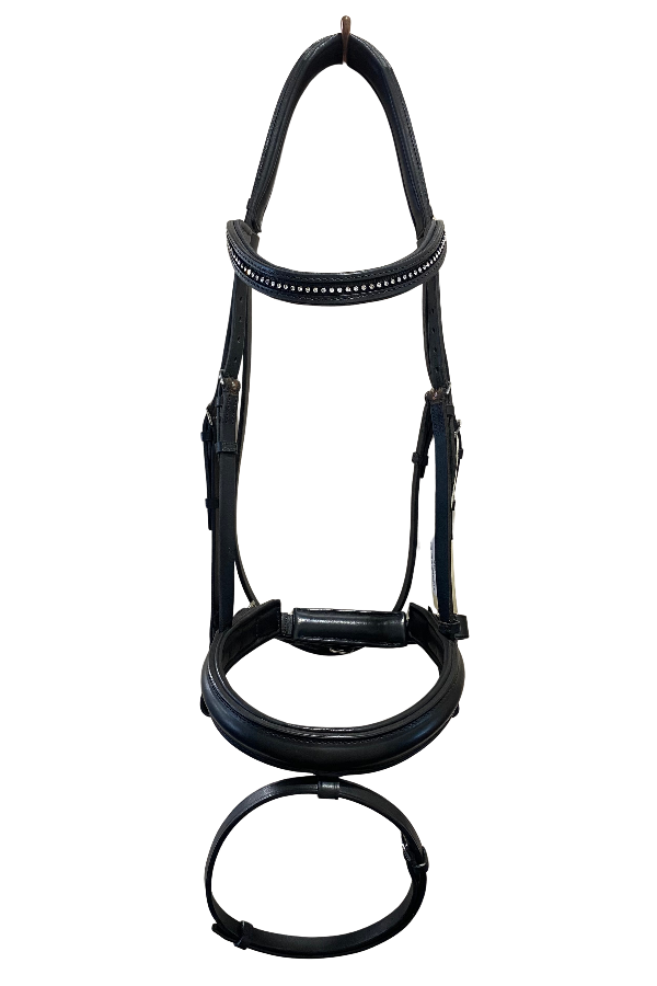 Albion Snaffle Bridle with Flash – Black (Warmblood Size)