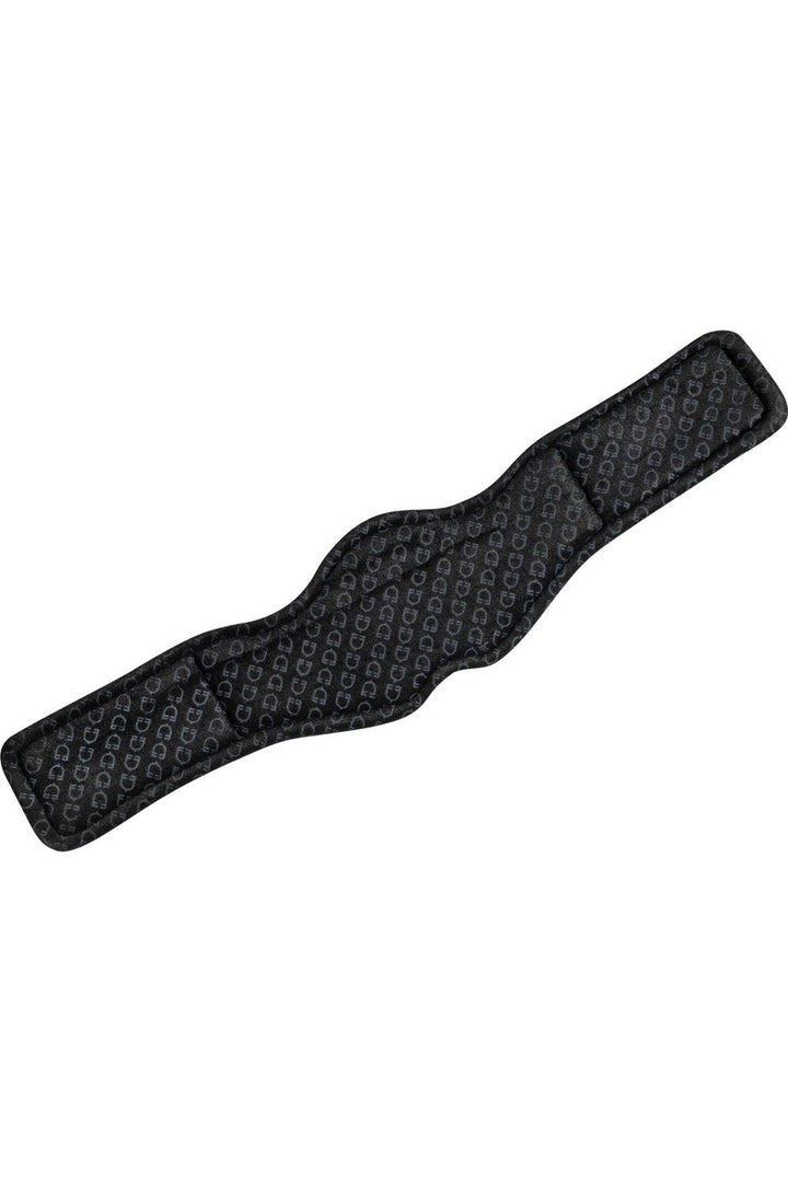 Equestro Shaped dressage girth in leather with engraved logo - Canterbury Saddlery