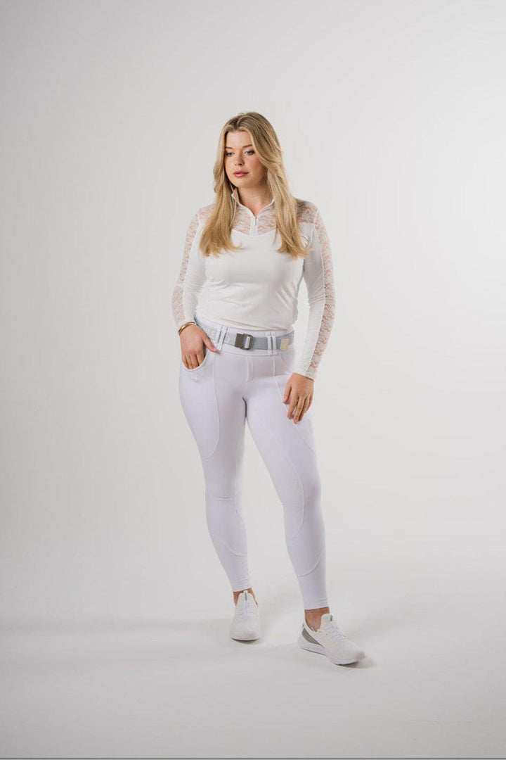Étoile EQ Long Sleeve Lace Show Shirt - White - Canterbury Saddlery