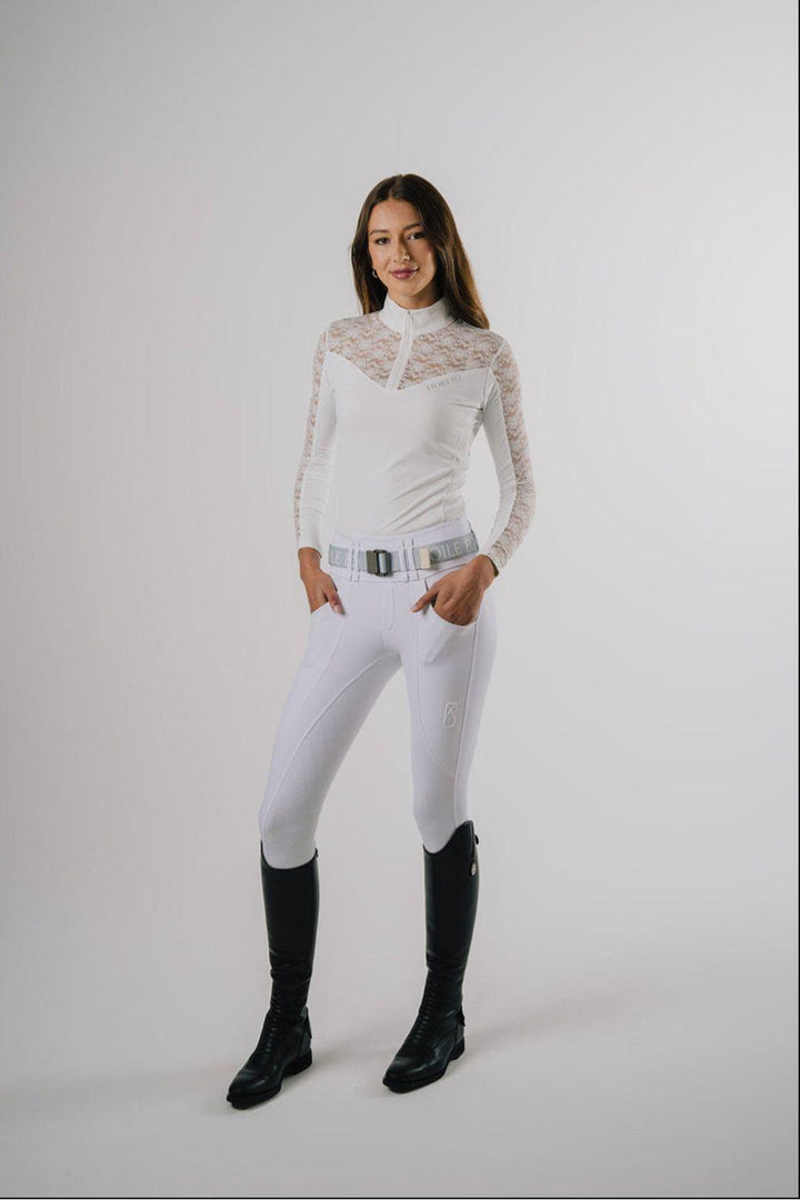 Étoile EQ Long Sleeve Lace Show Shirt - White - Canterbury Saddlery