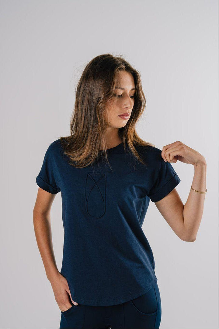 Étoile EQ Embossed Logo Tee - French Navy - Canterbury Saddlery
