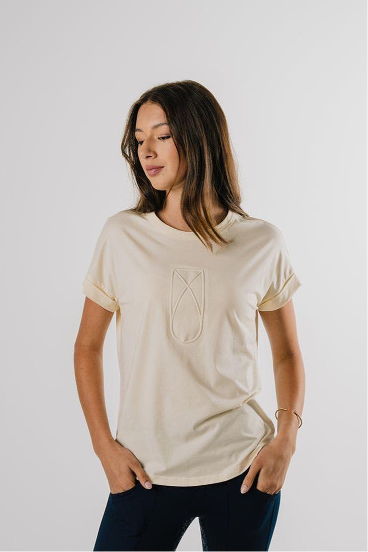 Étoile EQ Embossed Logo Tee - Buttermilk - Canterbury Saddlery