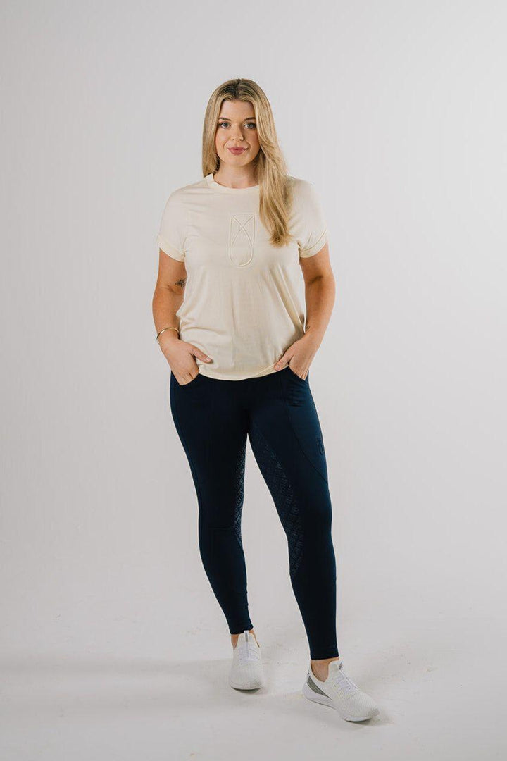 Étoile EQ Embossed Logo Tee - Buttermilk - Canterbury Saddlery