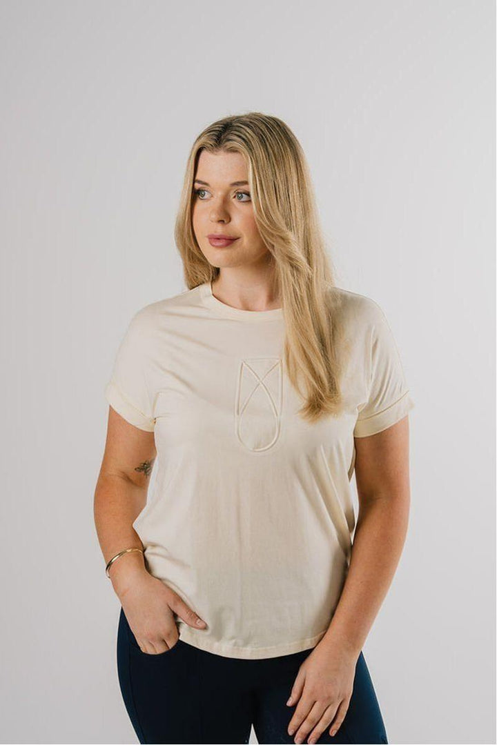 Étoile EQ Embossed Logo Tee - Buttermilk - Canterbury Saddlery