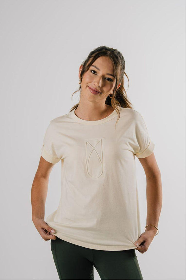 Étoile EQ Embossed Logo Tee - Buttermilk - Canterbury Saddlery