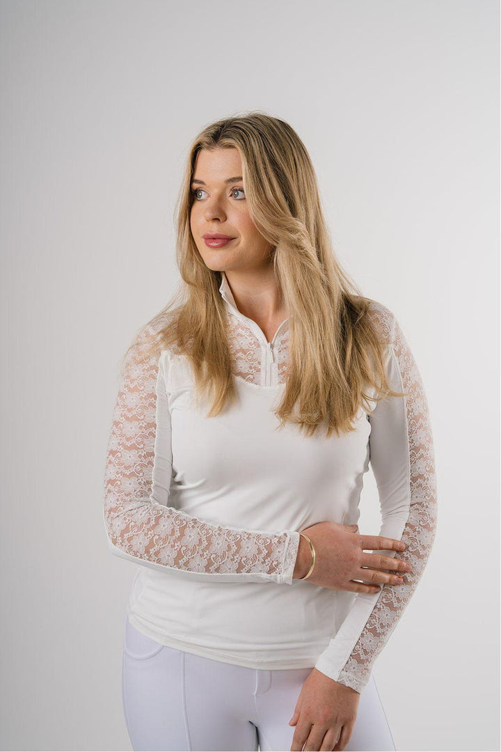 Étoile EQ Long Sleeve Lace Show Shirt - White - Canterbury Saddlery