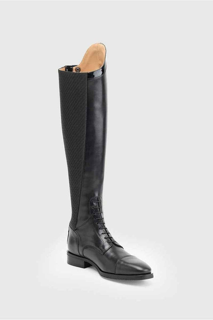 Secchiari 400W Tall Boots, Karbon Panel with Top Trim & Laces - Black - Canterbury Saddlery
