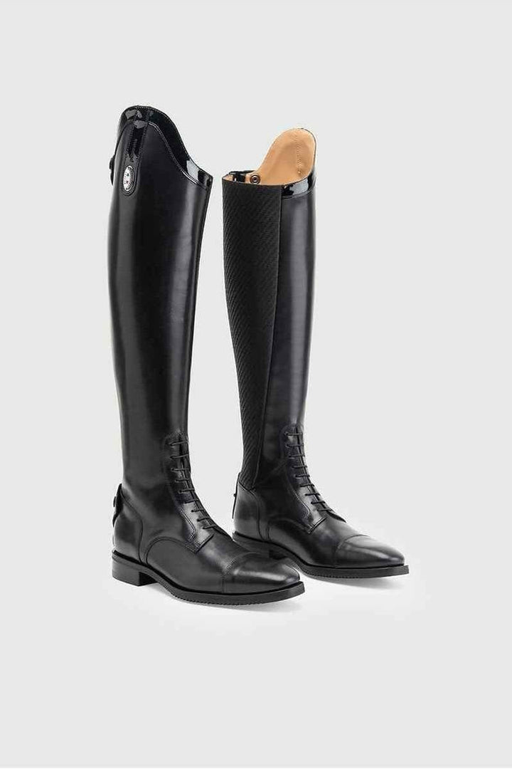 Secchiari 400W Tall Boots, Karbon Panel with Top Trim & Laces - Black - Canterbury Saddlery