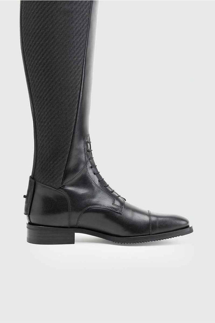 Secchiari 400W Tall Boots, Karbon Panel with Top Trim & Laces - Black - Canterbury Saddlery
