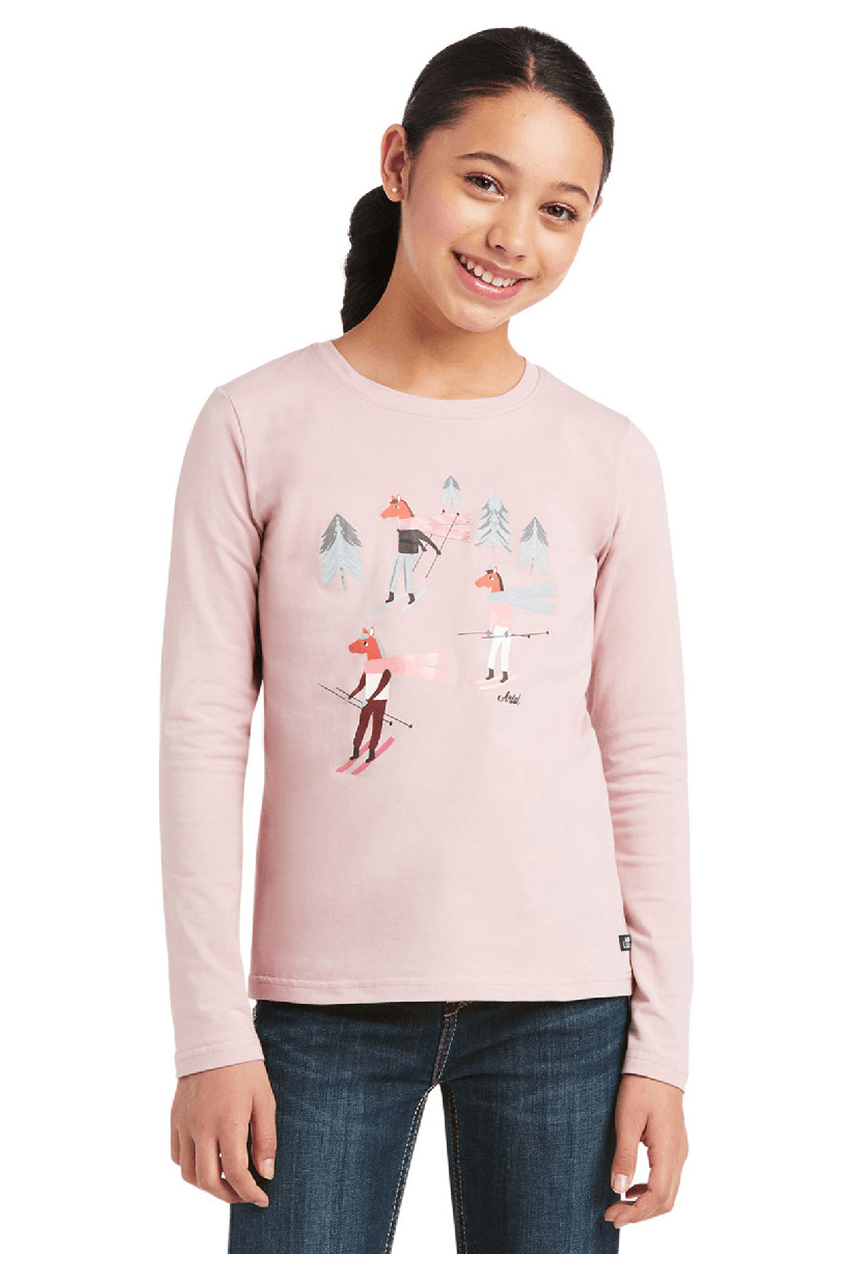 Ariat Girls Powder Ponies LS T-Shirt Kid's Clothing & Footwear 