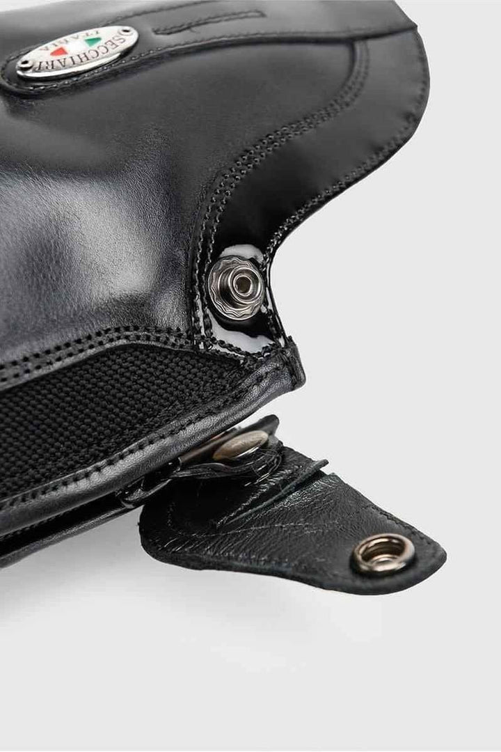 Secchiari 400W Tall Boots, Karbon Panel with Top Trim & Laces - Black - Canterbury Saddlery
