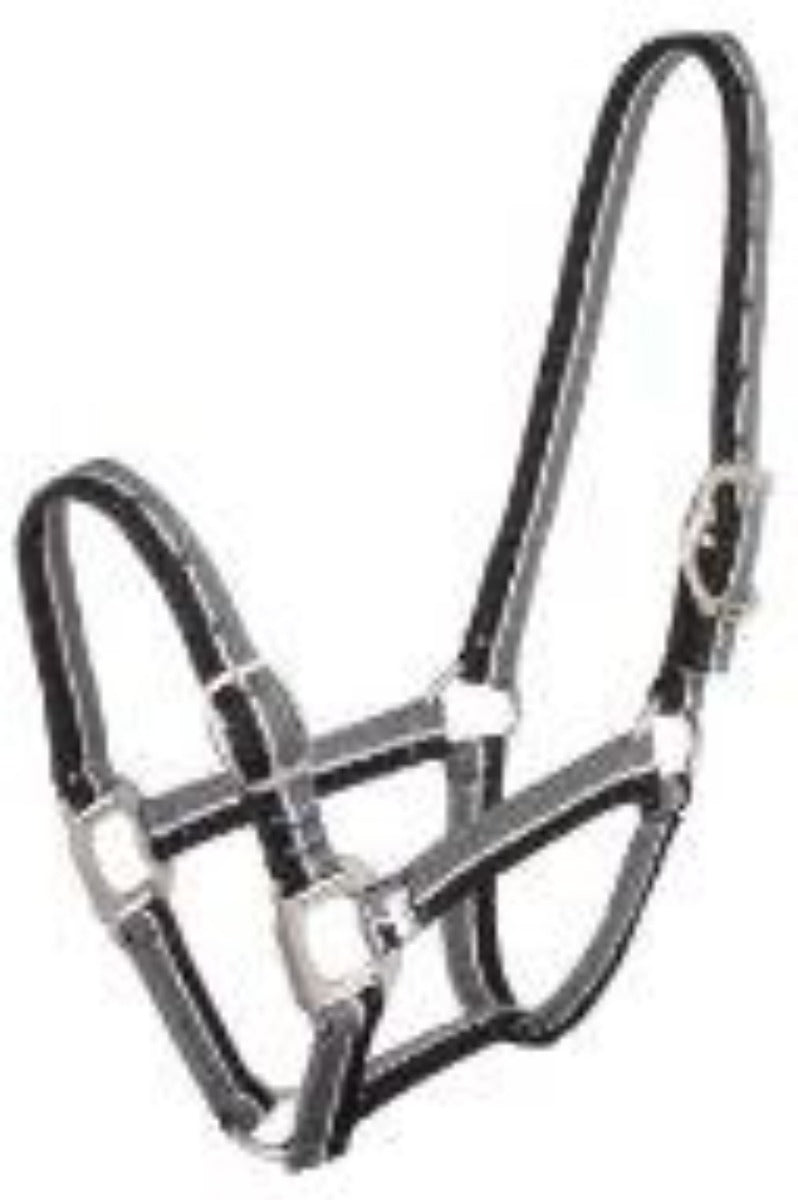 Striped Halter Black/Grey Halters and Leads 