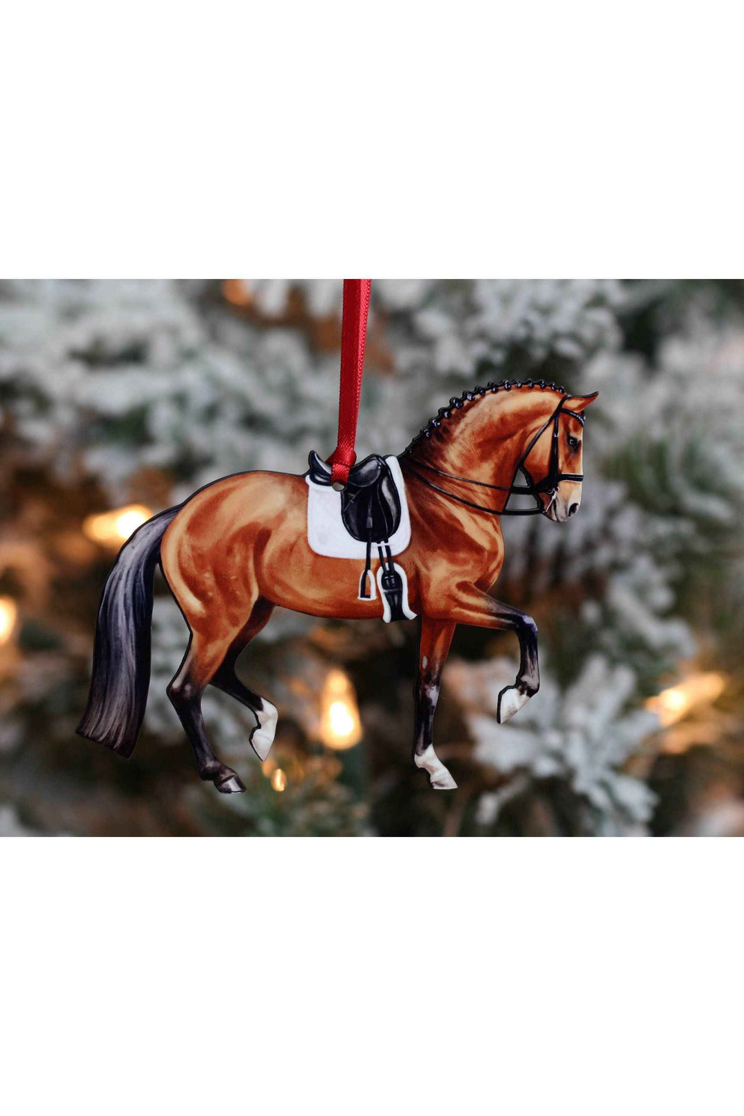Dressage Horse Ornament - Bay Sport Horse
