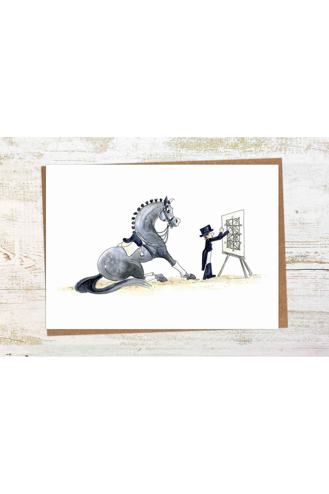 Halt At X - Equestrian Dressage Horse Greeting Card