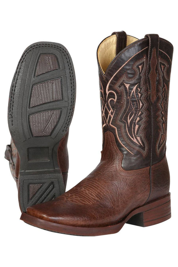 El General Men’s Leather Cowboy Boot - Brown