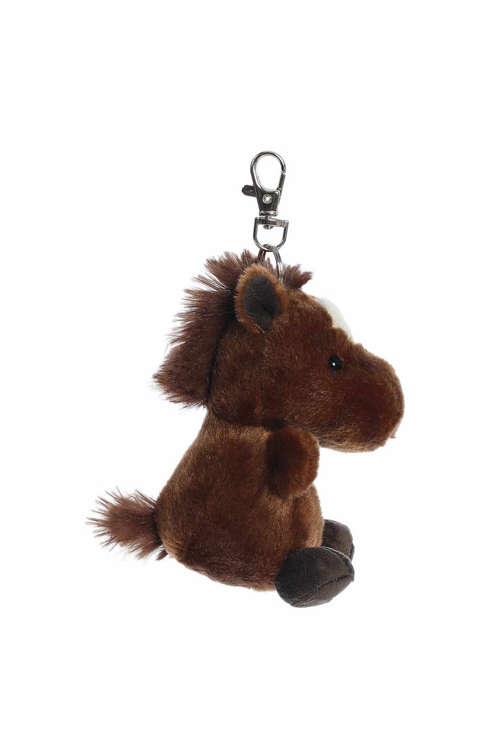 4" Plush Truffle Brown Horse Palm Pals Clip-On
