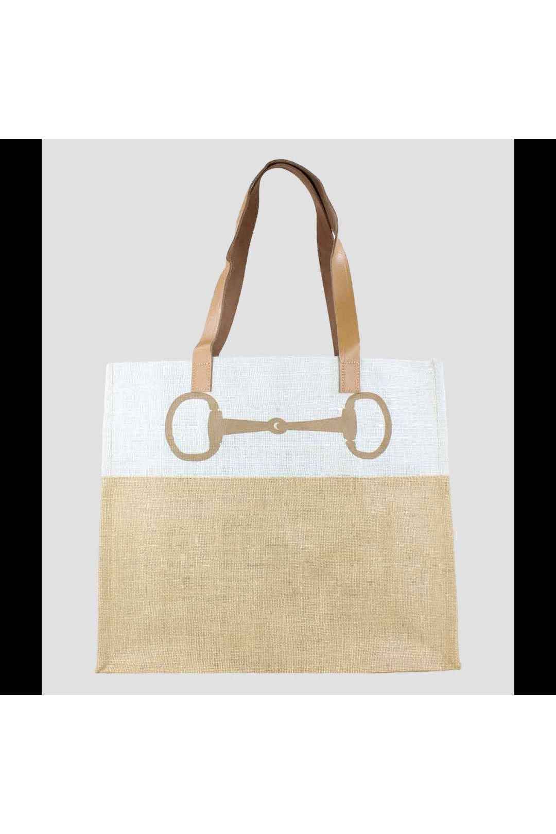 Jute Shopper Bag with Snaffle Horse Bit Design
