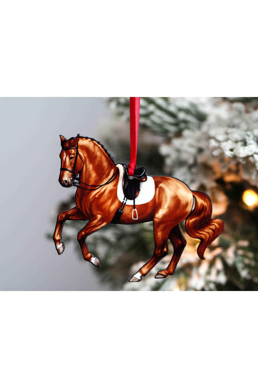 Pirouette Dressage Horse Ornament - Chestnut Sport Horse