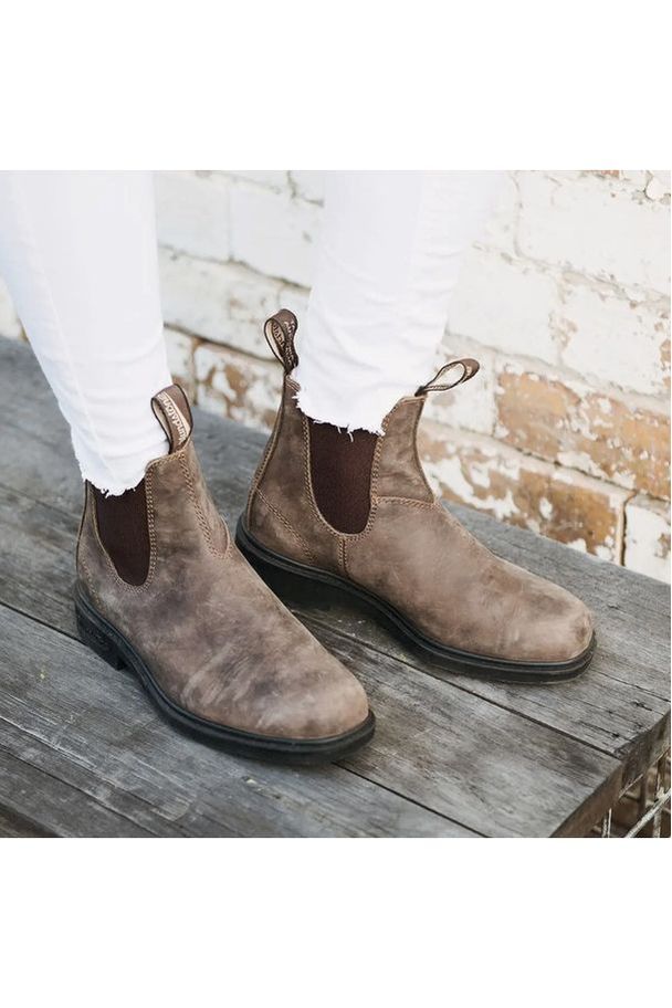 Blundstone Chelsea Boots - Rustic Brown (Chisel Toe - Model 1306)