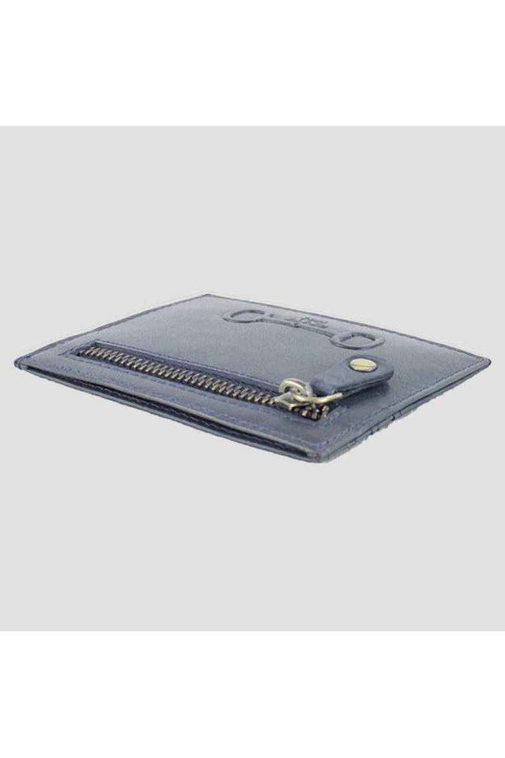 Alice Card Slip With Zip Leather Navy