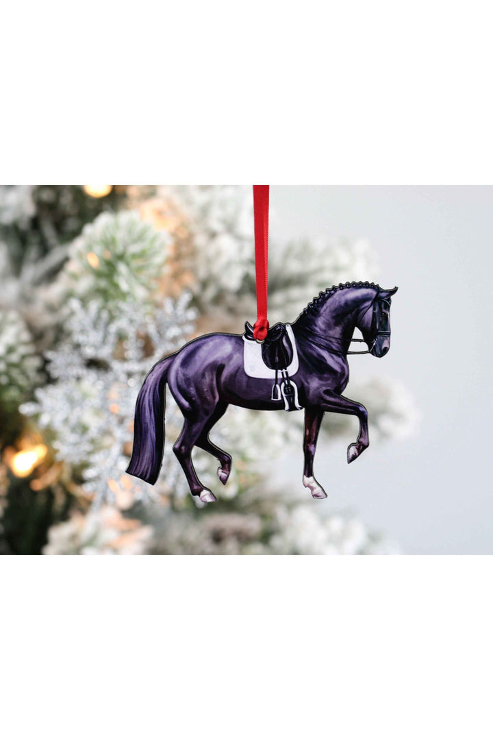 Dressage Horse Ornament - Black Sport Horse