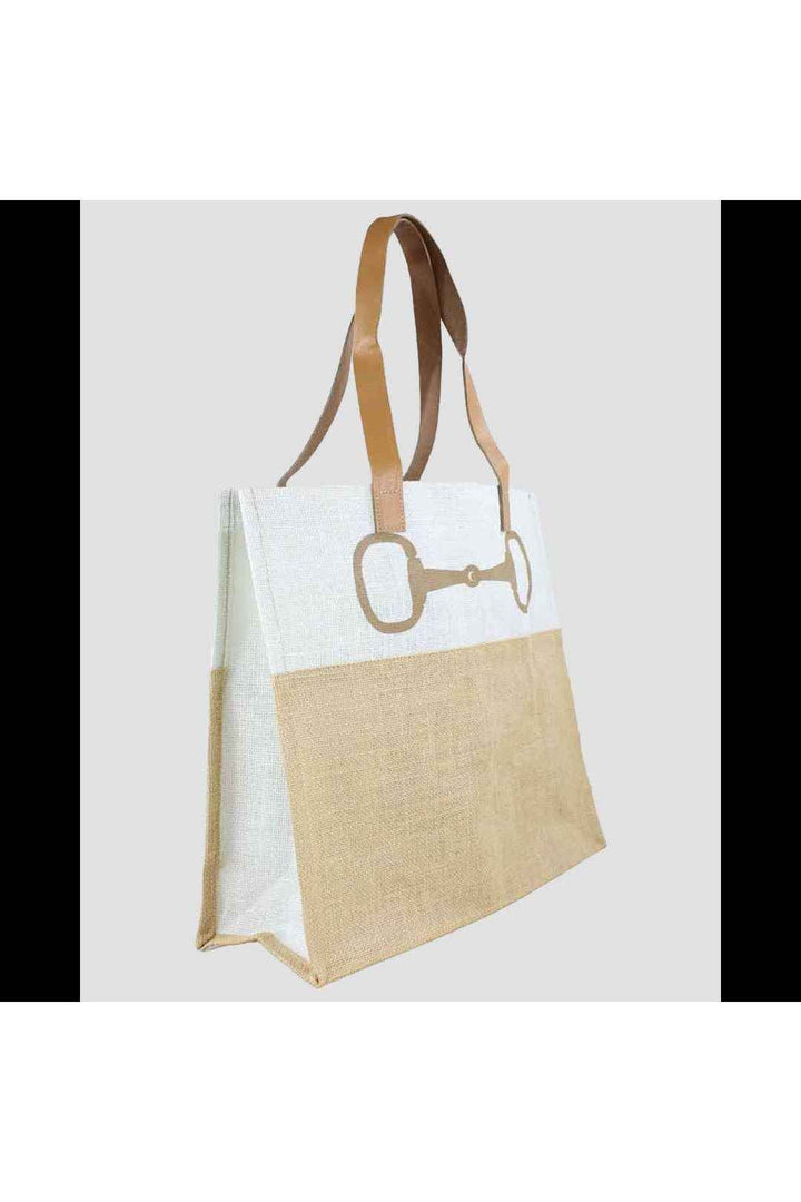 Jute Shopper Bag with Snaffle Horse Bit Design