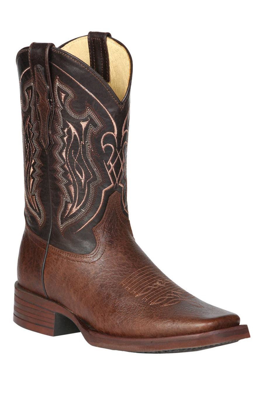 El General Men’s Leather Cowboy Boot - Brown