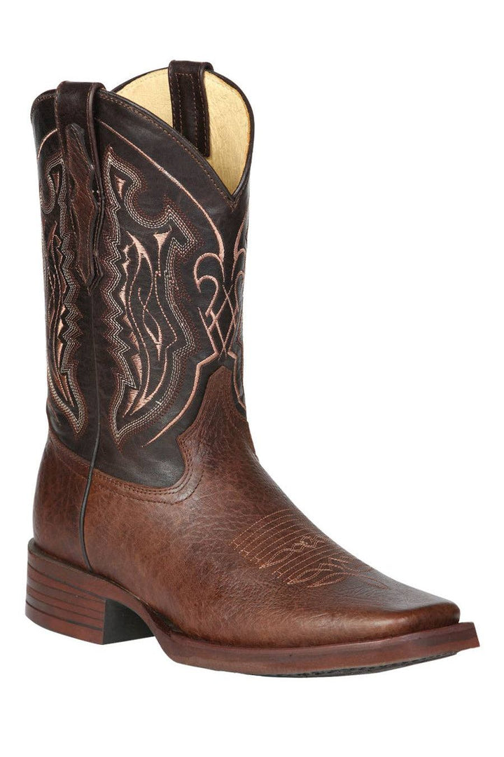 El General Men’s Leather Cowboy Boot - Brown