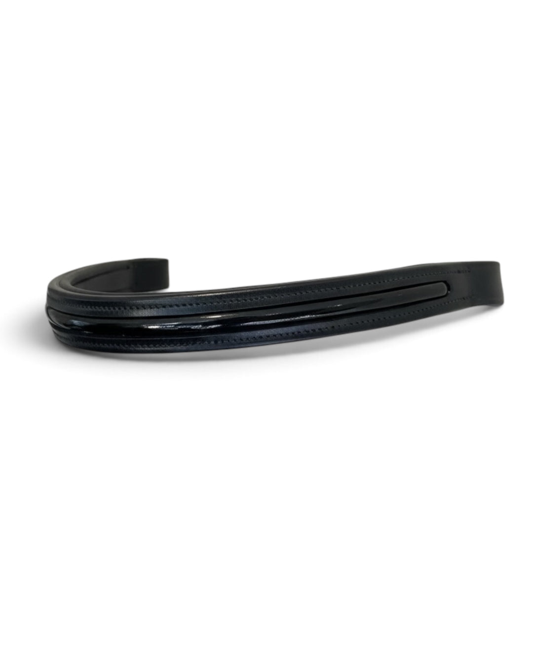Straight Browband with patent detailing - Black