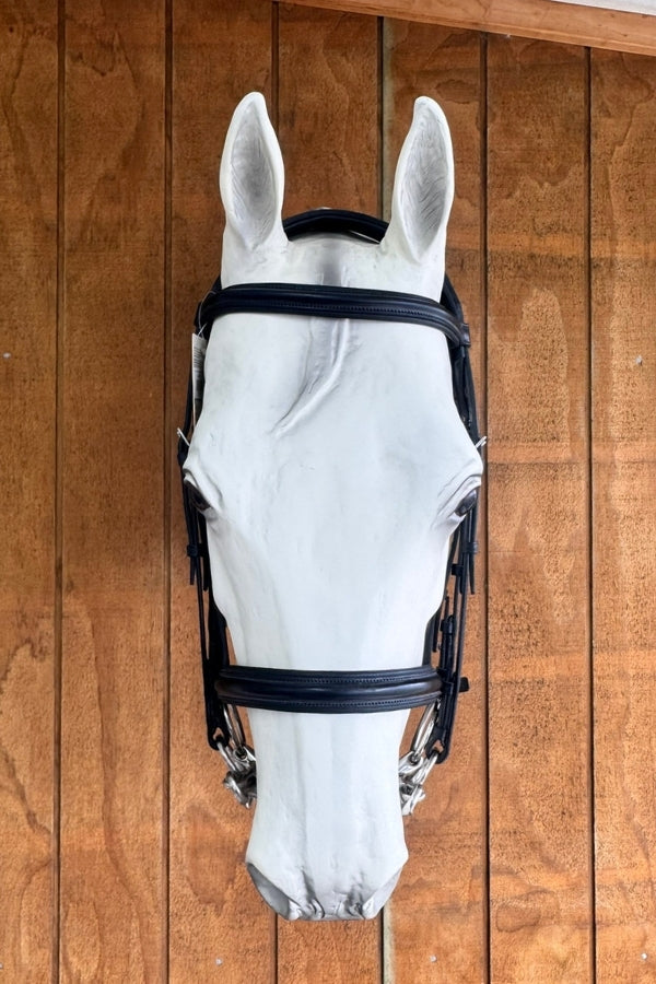 Jeffries Premium Padded Weymouth Double Show Bridle – Black