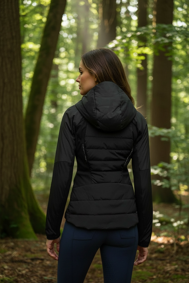 Stable Style Lightweight Slim-Fit Down Jacket - Black