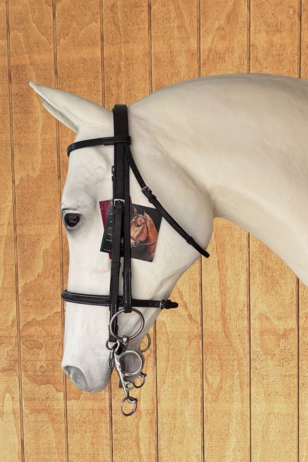 Jeffries Weymouth Show Bridle – Full - Havana (with Reins)