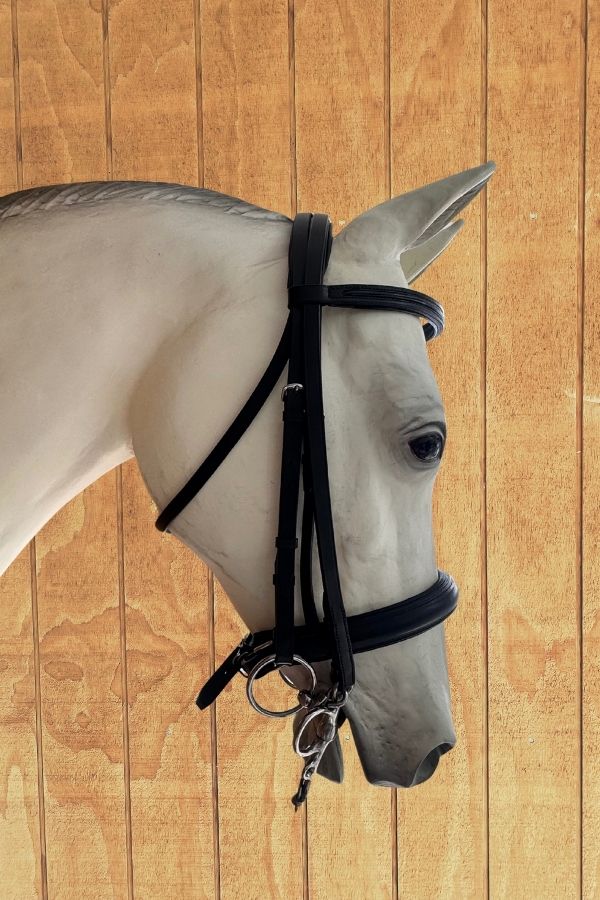 Albion Weymouth Bridle with Crank Noseband – Black (Full, with Reins)