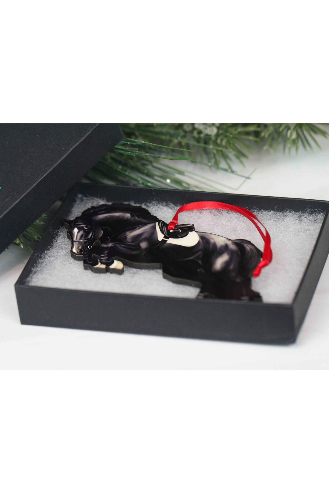 Equestrian Jumping Horse Ornament -Black Hunter Jumper Horse