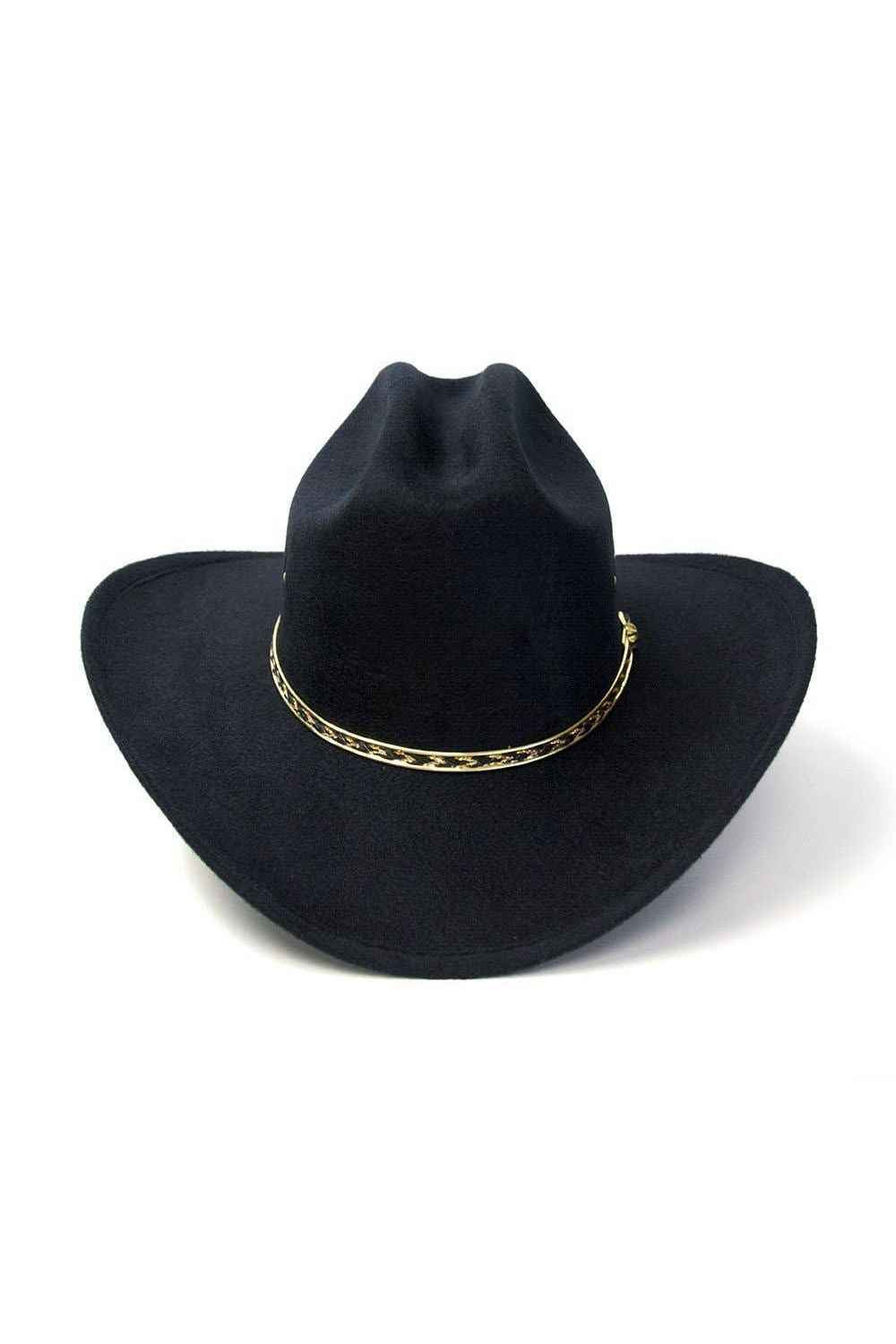 Black Felt Finish Western Cattleman Hat: A58