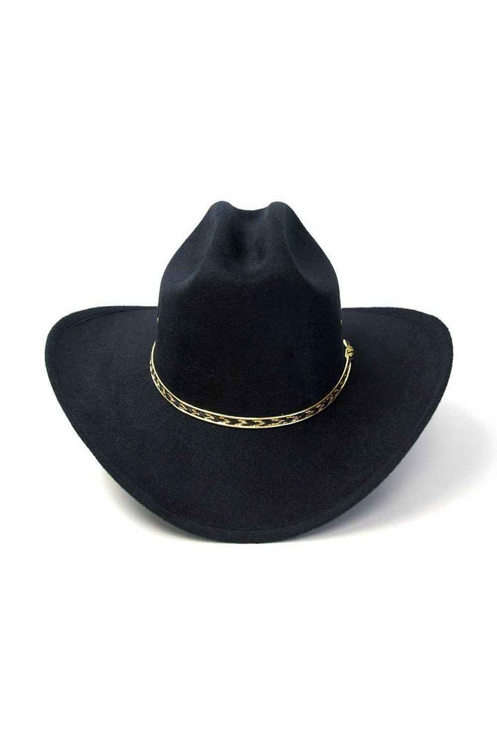 Black Felt Finish Western Cattleman Hat: A58