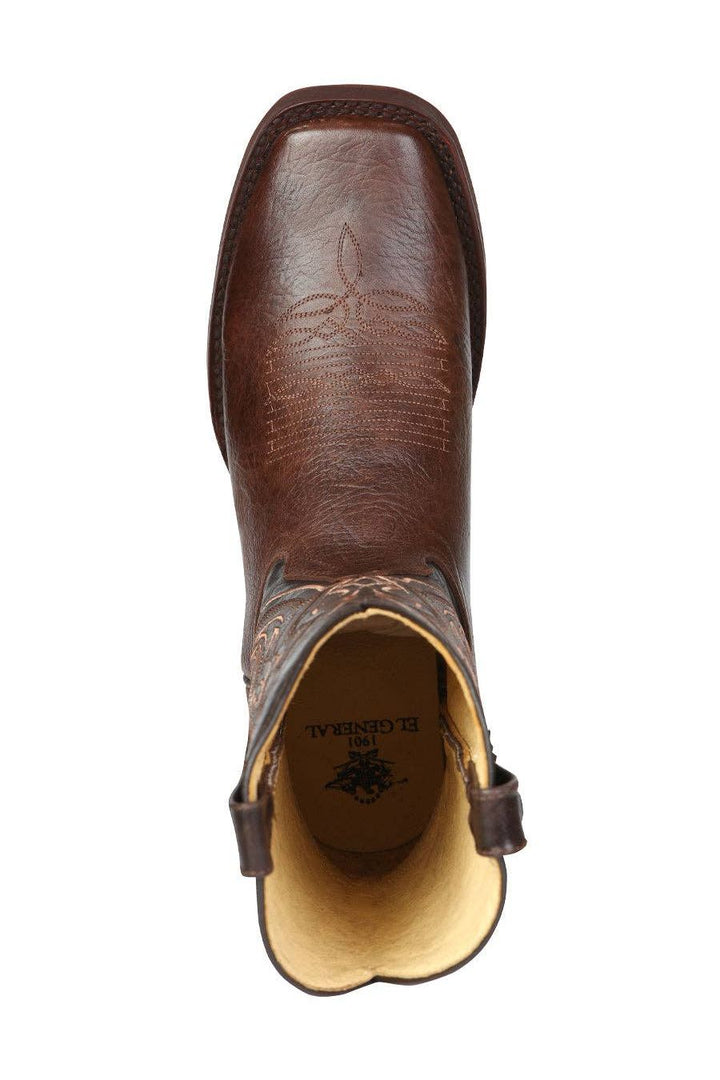 El General Men’s Leather Cowboy Boot - Brown
