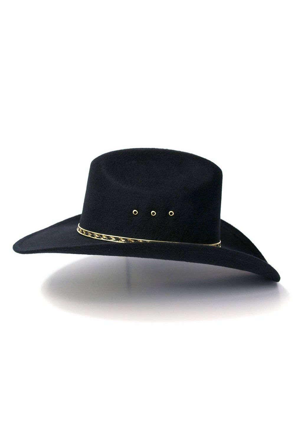 Black Felt Finish Western Cattleman Hat