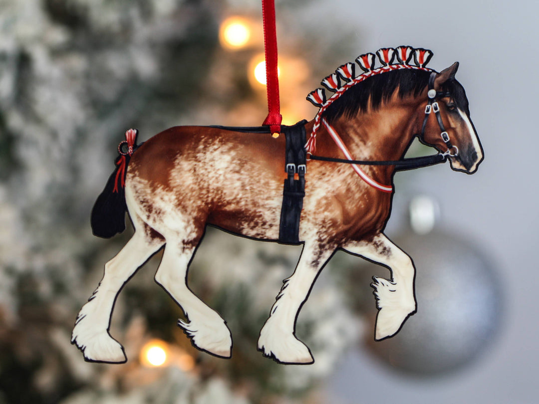 Bay Sabino Shire Draft Horse Christmas Ornament Decoration