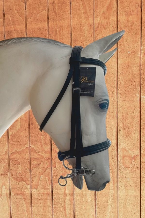 Jeffries Premium Padded Weymouth Double Show Bridle – Black