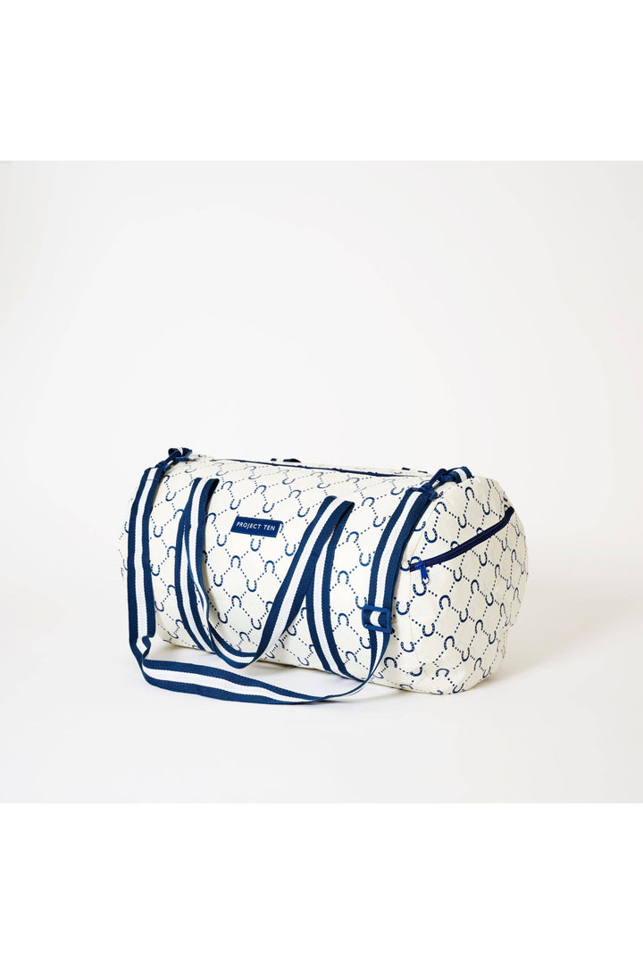 Barrel Bag – Navy Horseshoe