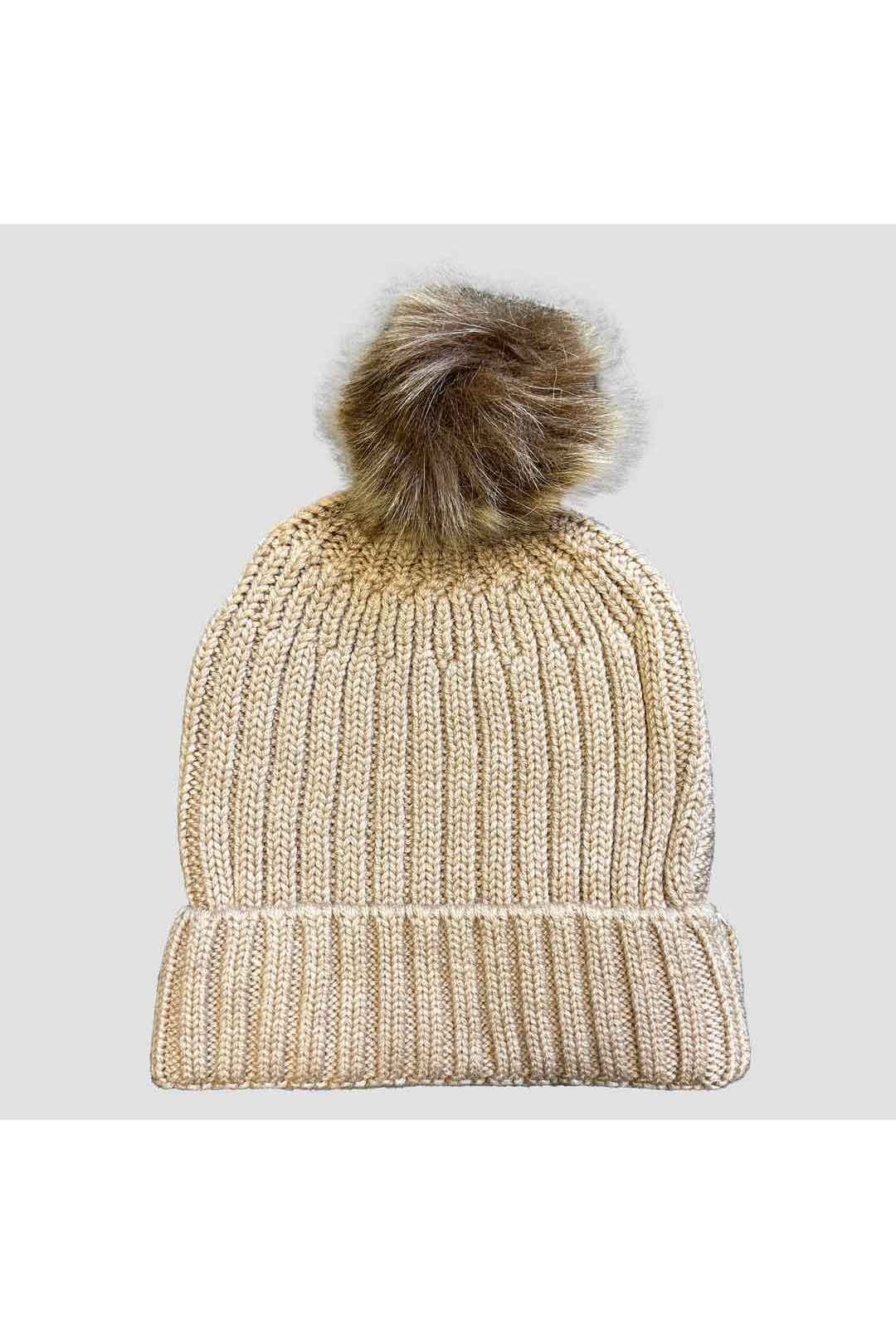Bobble Hat with Snaffle Beige