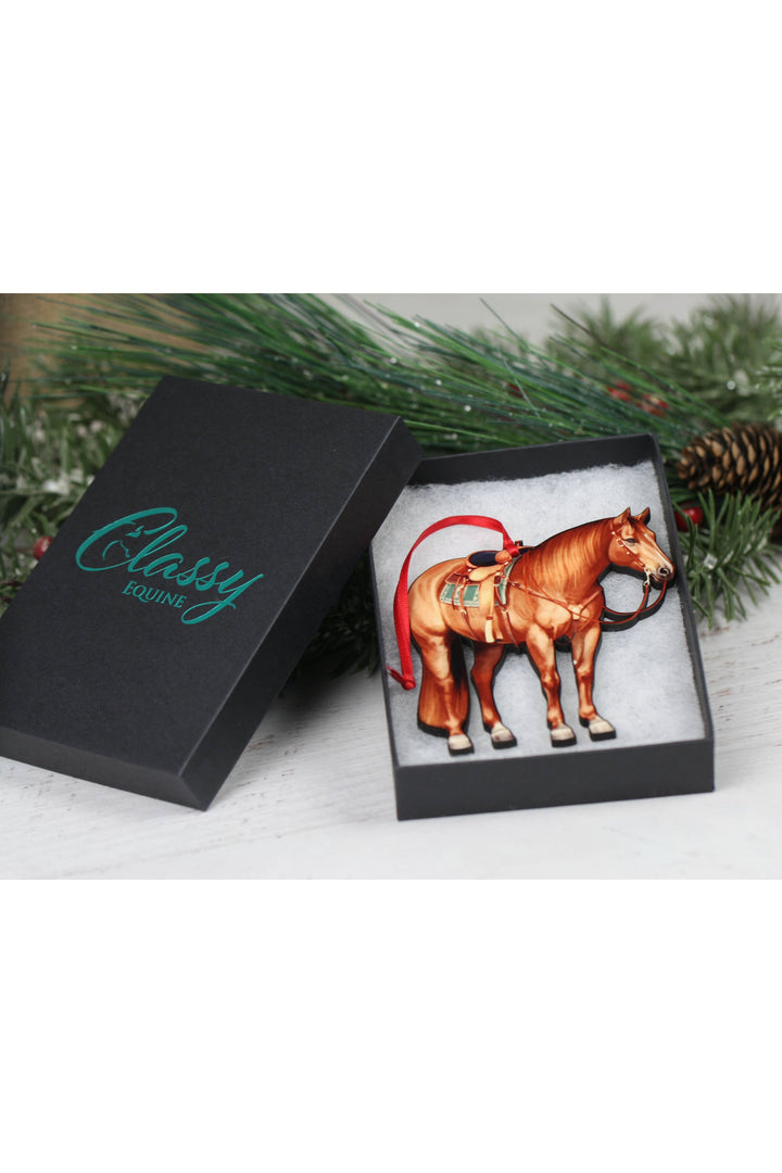 Chestnut Western Ranch Horse Ornament