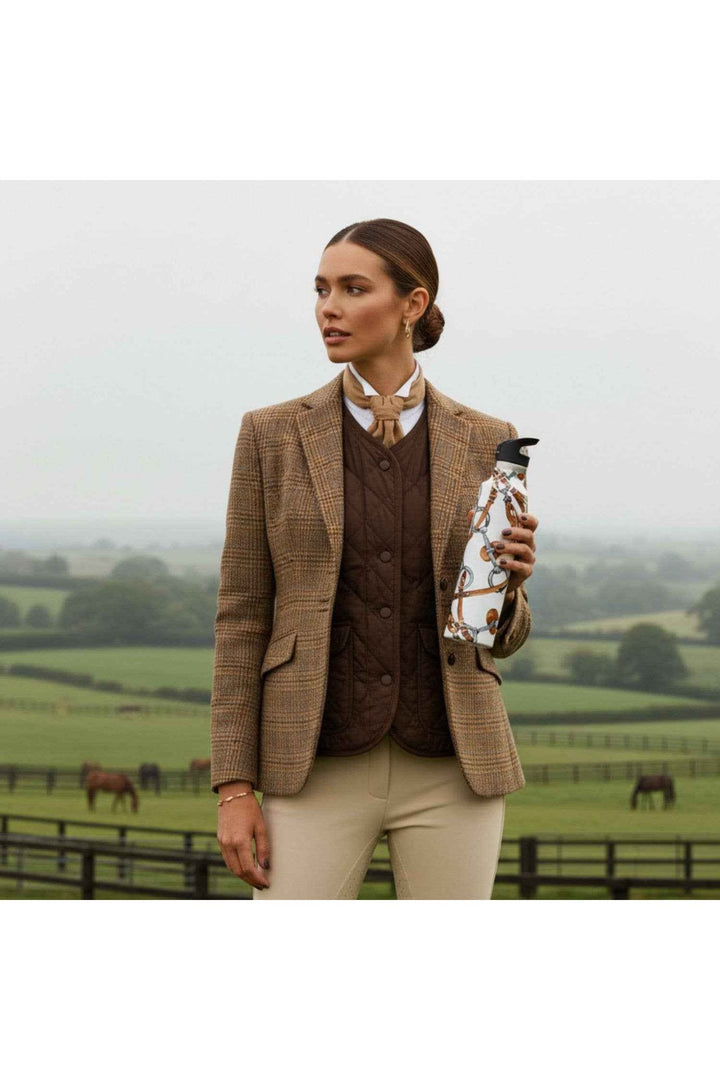 Equestri – Scarf Insulated Water Bottle | 25oz: White Lid / No Tube