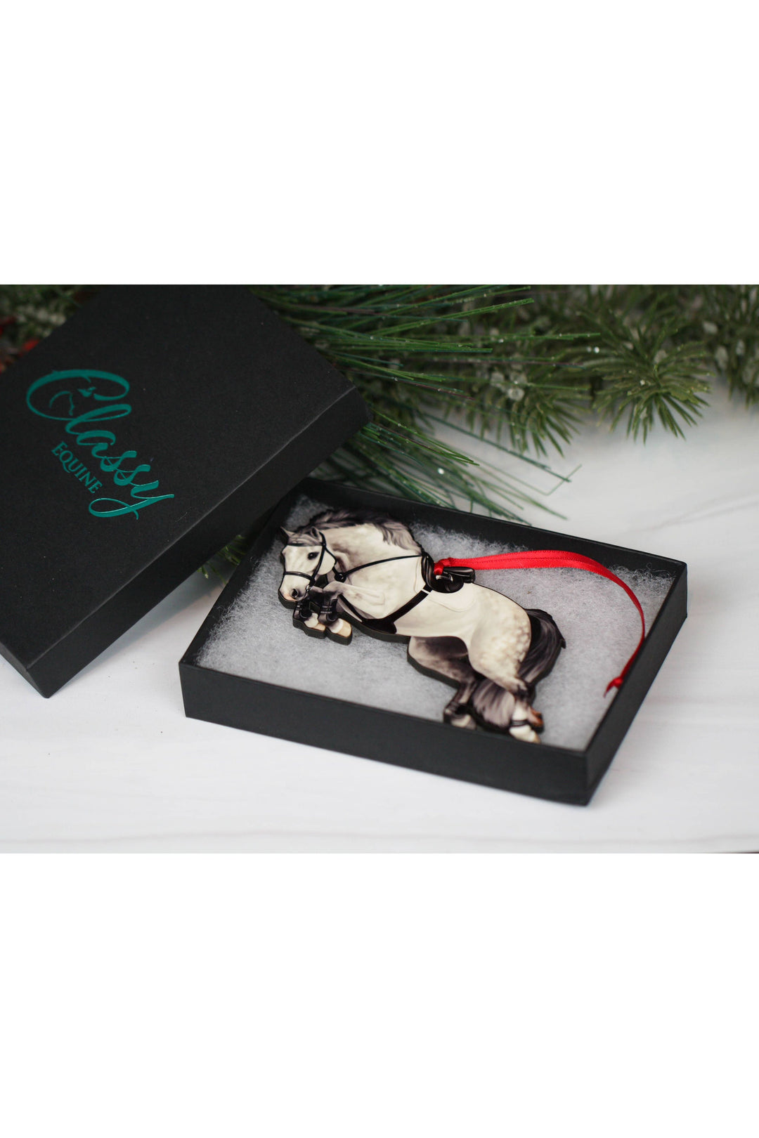 Jumping Horse Ornament - Gray Hunter Jumper