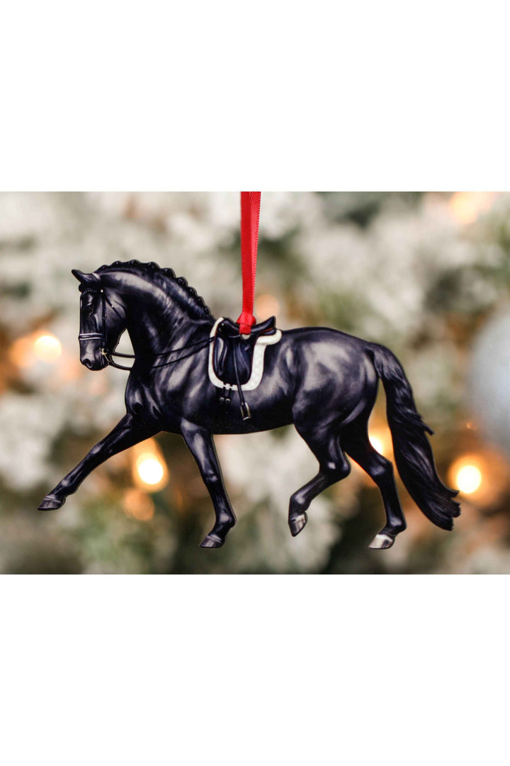 Dressage Horse Ornament - Black Extended Trot Dressage Décor