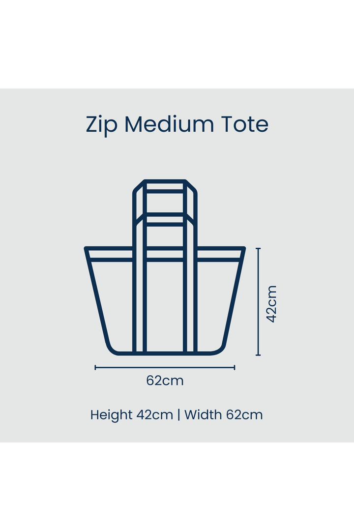 Zip Medium Tote – Navy Horseshoe