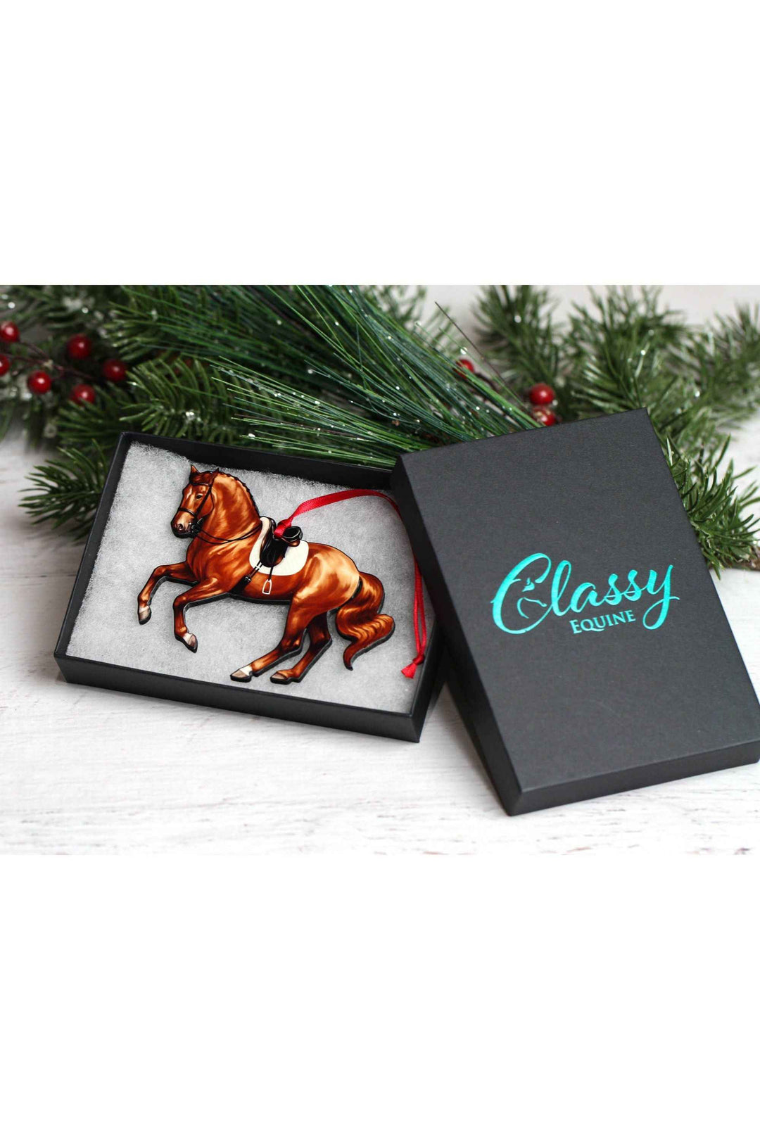 Pirouette Dressage Horse Ornament - Chestnut Sport Horse