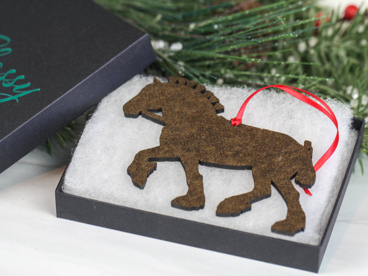Bay Sabino Shire Draft Horse Christmas Ornament Decoration